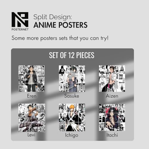 Image of Posternet Set of 12 Light Yagami manga kit wall decor 300 GSM hard poster Death Note posters Paper Print (11.7 inch X 8.3 inch) Full size (33 inch X 23 inch)