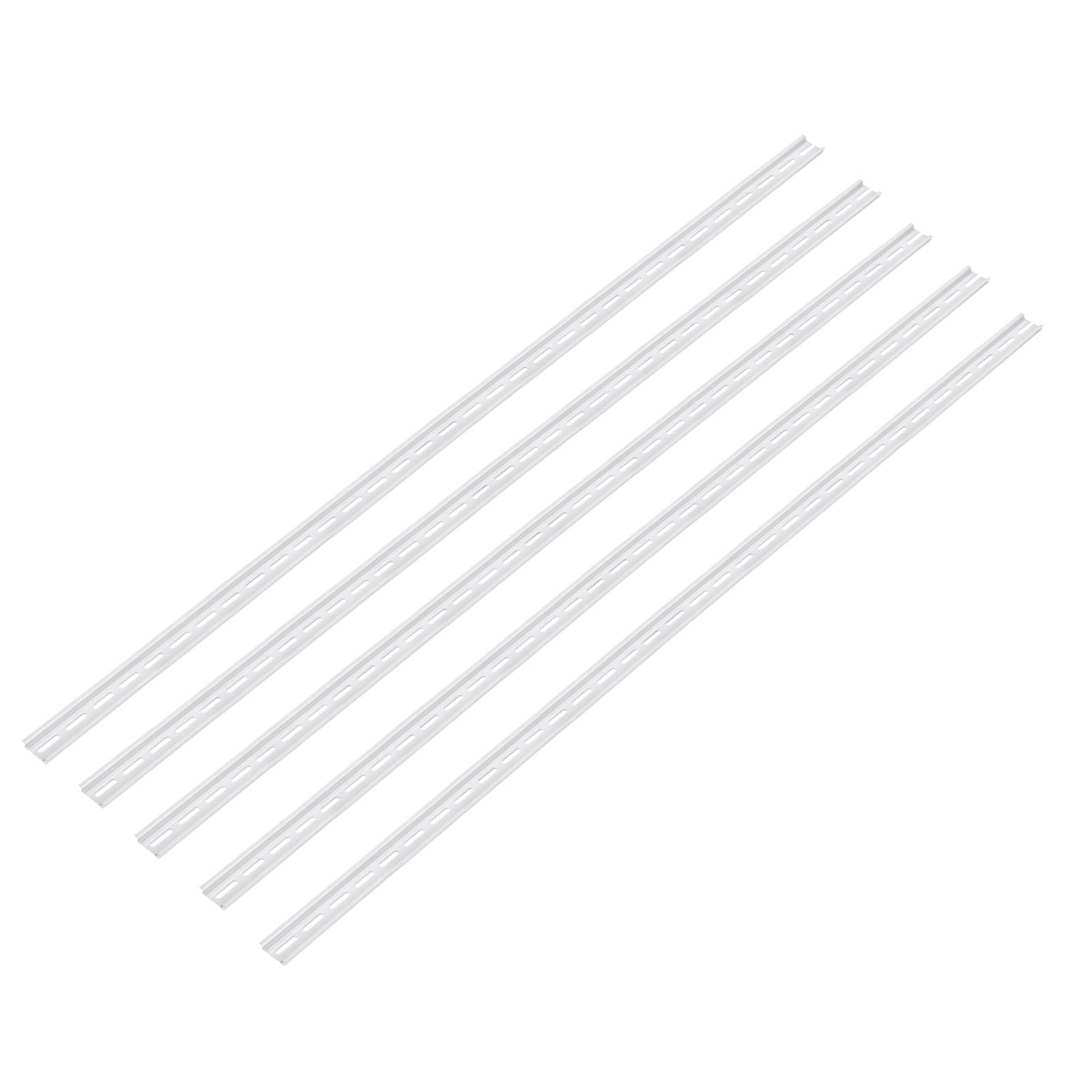 QUARKZMAN 5 Stück Aluminium Schiene, Reihenklemmen Hutschiene Metall DIN Schienenmontage für Verteilerschrank Schaltschrank Einbau (35mm Breit, 1016mm Lang, 7.5mm Hoch)