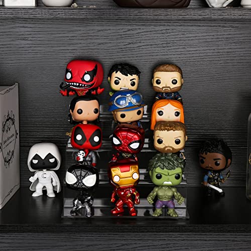 Clear Acrylic Display Riser Shelf For Funko Pops & Toys Figures, Champagne Wall, Cupcake Stand For Shot Glasses, Perfume & Cologne Organizer Holder, Crystals Collectibles Decoration On Tabletop 9 In #TOP1