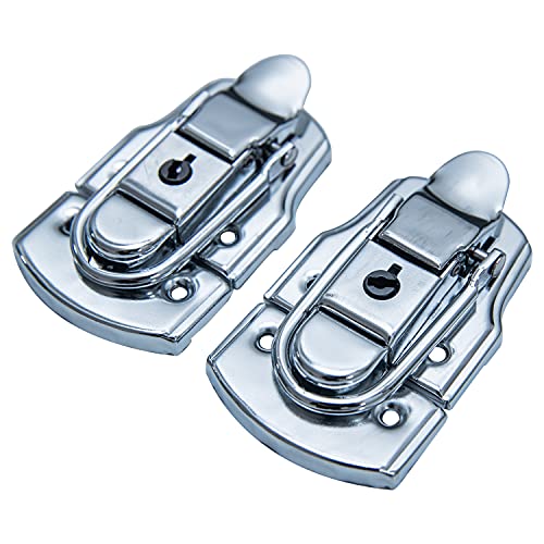 HMF 14985-09 Spannverschluss mit Schloss | 2 Stück | 45 x 75 mm | Silber verzinkt