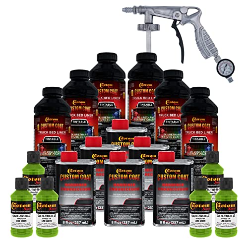Image of Custom Coat Lime Green 1.5 Gallon Urethane Spray-On Truck Bed Liner Kit
