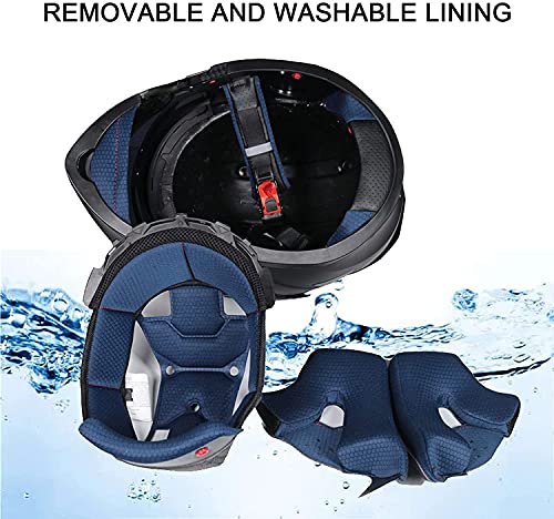 Casque intégral moto et scooter noir taille 2XL avec double visière pour homme et femme