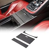 Daeiclru Soft Carbon Fiber Car Central Control Storage Box Panel Sticker Compatible with Jaguar F-Type 2013-2025, Interior Center Console Panel Decorative Trim Accessories, 3PCS (Black)
