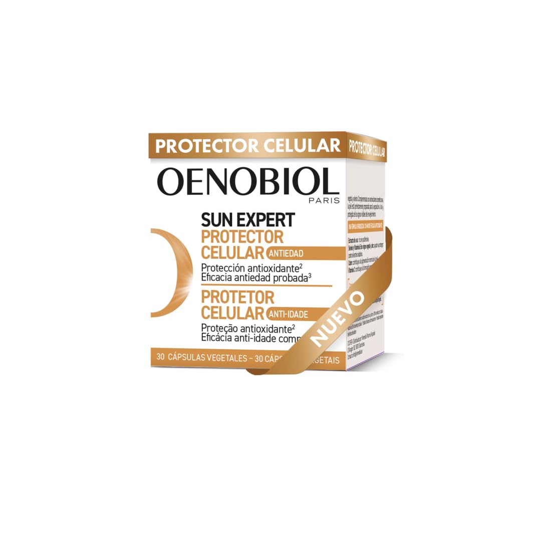 OENOBIOL - SUN EXPERT Antiedad - Eficacia antiedad probada - Extracto de uva y vitamina C - Favorece un bronceado intenso y radiante - Complemento alimenticio 30 cápsulas 1 mes