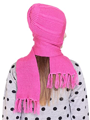 Image of Gajraj Unisex Soft Knitted Winter Warm Woolen Cap with Woolen Lovely Muffler|Fur Cap with Muffler