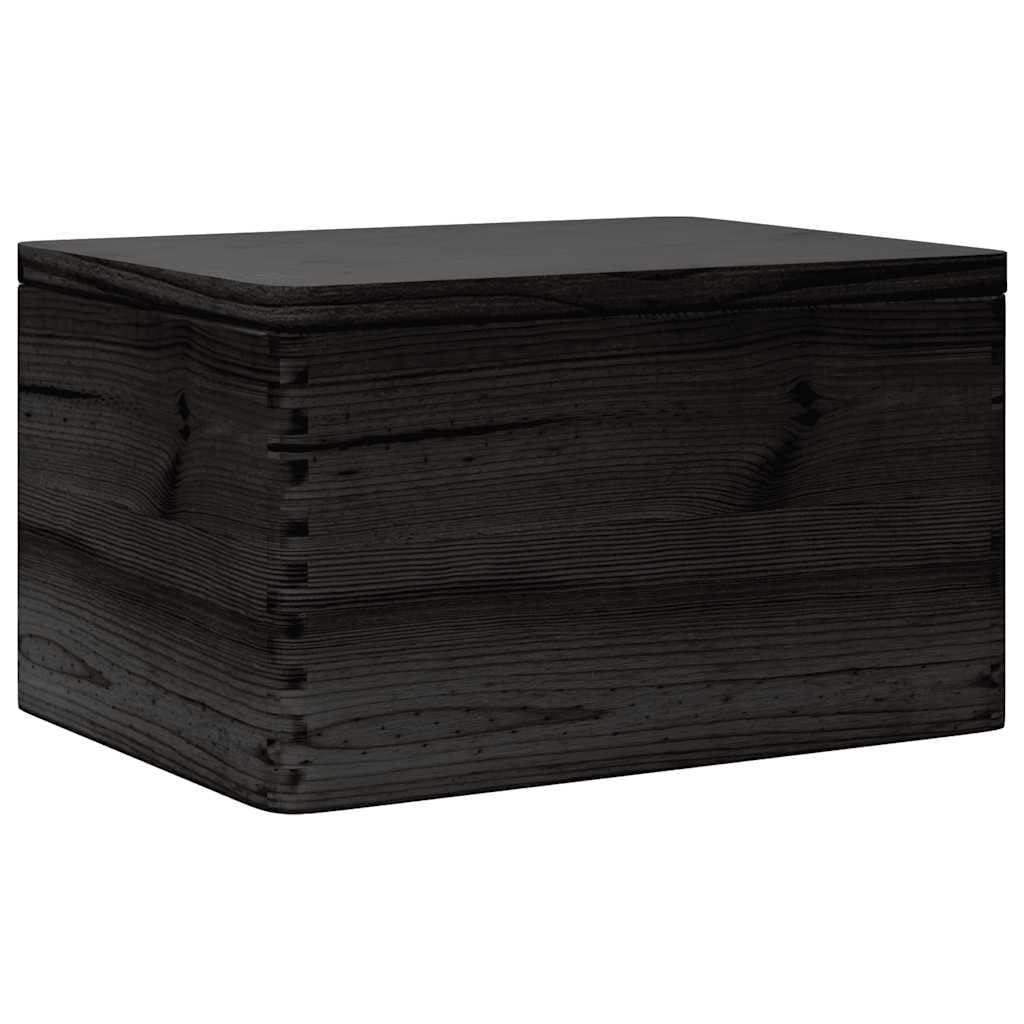 Vidaxl (, 40 X 30 X 23 Cm) Wooden Box Storage Box Wooden Crate Treasure Chest Solid Wood Pine Black
