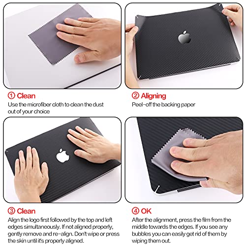 Inovat 13-Inch 13.3 Carbon Fiber Protection Decal Sticker Skin For Apple Macbook Pro 13.3 Unibody Model A1278 (Black Color, 2008-2012 Version) #TOP3
