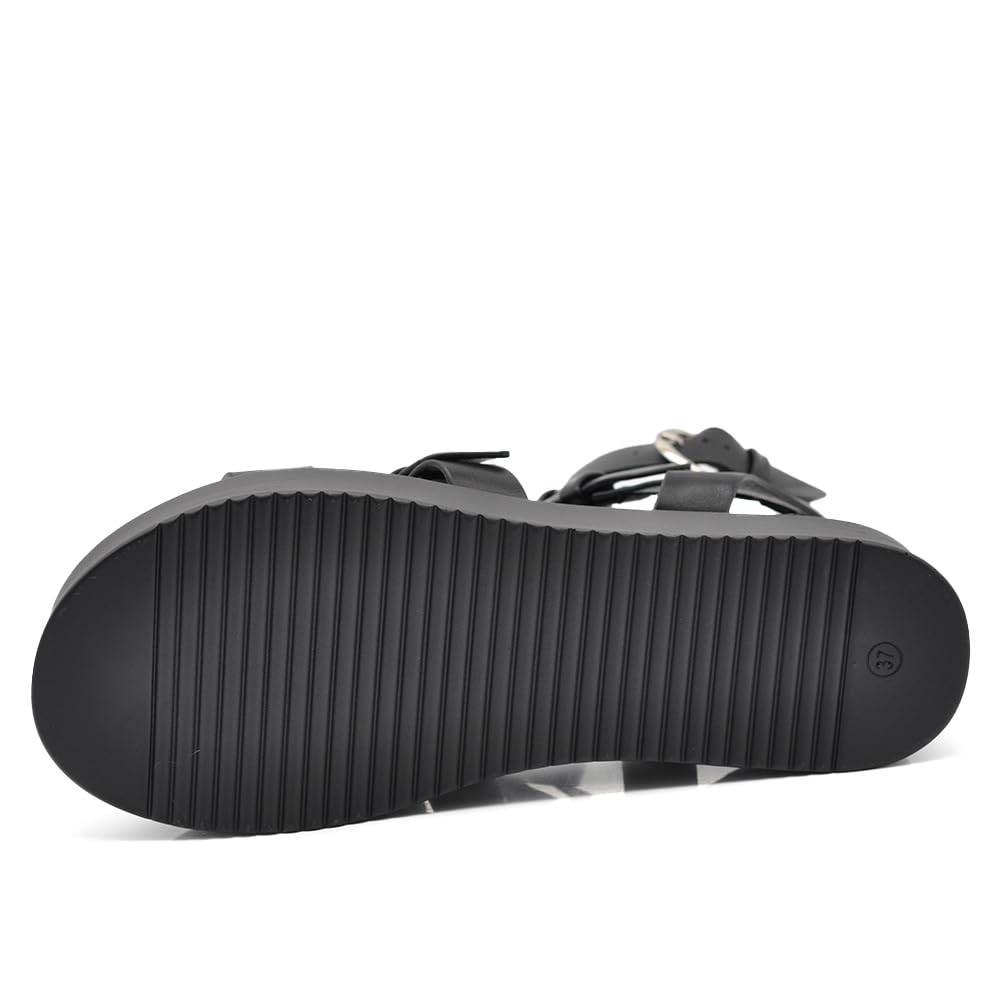 IF Fashion Scarpe Sandali Gladiatore Stivali Estivi da Donna Con Platform Borchie Pelle Sintetica 2772CW