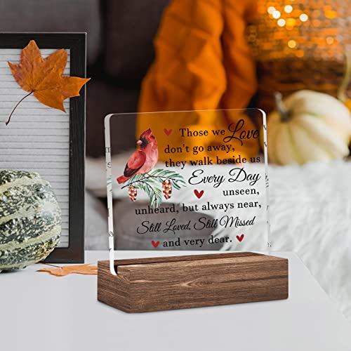 Sympathy Memorial Gifts, Clear Desk Memory Decorative Sign With Wood Stand, Home Office Positive Plaque Decor, Sympathy Gifts For Loss Of Loved One In Memory #TOP4