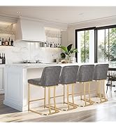 MAISON ARTS Counter Height Bar Stools with Back Set of 4 for Kitchen Counter, 24 Inch Modern Upho...