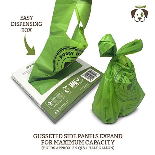 Doggy Poop Bags | Dog Waste Bags With Easy-Tie Handles | Unscented, 38% Vegetable-Based, Thick & Leak Proof, Easy Open | Standard Size | 60 Count #TOP4