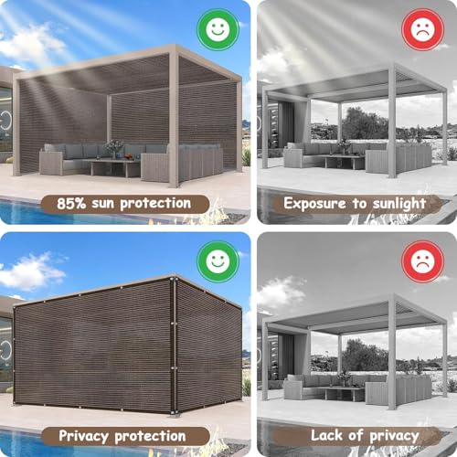 Pantalla de sombra resistente de 3x20m para pergola y coche 6