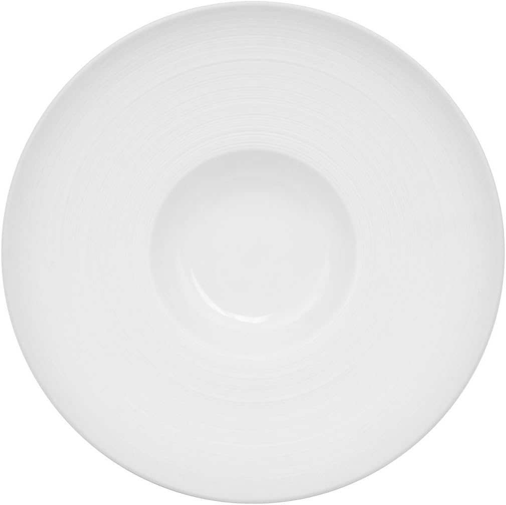 CAC China TST-H8 Transitions 8-Inch 5-Ounce Non-Glare Glaze Super White Porcelain Hat Shape Gourmet Bowl, Box of 24
