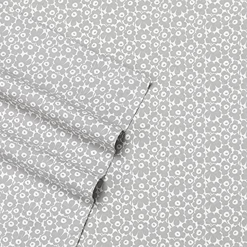 Image of Marimekko - Pillowcase Set, 100% Soft Cotton Percale Pillow Shams, Printed Throw Pillow Covers for Couch or Bed, Pack of 2 (Pikkuinen Unikko Grey, Standard)