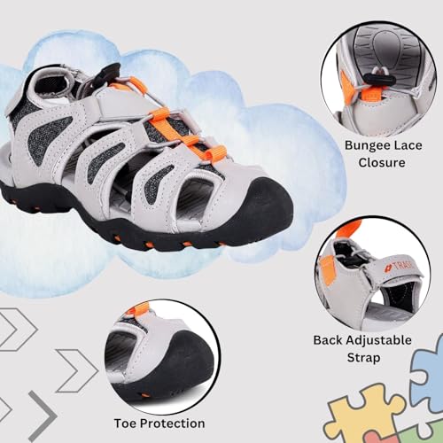Image of TRASE Fisherman Sandals for Kids | Anti-Skid Comfortable Footwear for Boys | Adjustable Hook and Loop Closure | Flexible & Lightweight with Toe Protection