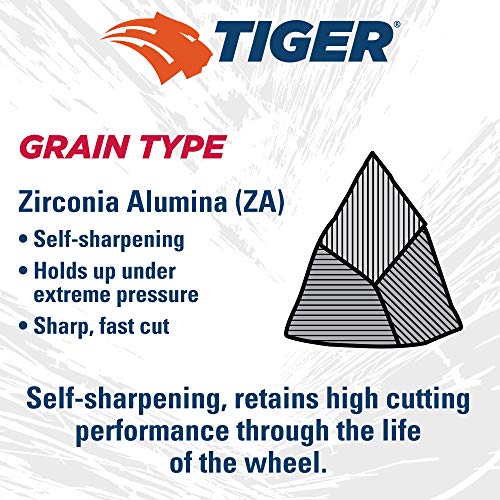 Image of Weiler 50699 4-1 /2 inch Tiger Disc Abrasive Flap Disc, Flat (TY27), Phenolic Backing, 120Z, 5 /8 inch-11 UNC Nut (Pack of 10)