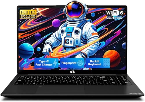 NIMO 15.6" FHD Laptop Computer, Intel Pentium N150 (Beat i3-1115G4, 4-Core Up to 3.6GHz), Laptop with Backlit Keyboard 65W GaN Type-C Fingerprint 16GB RAM 512GB SSD, for Home-Student and Business