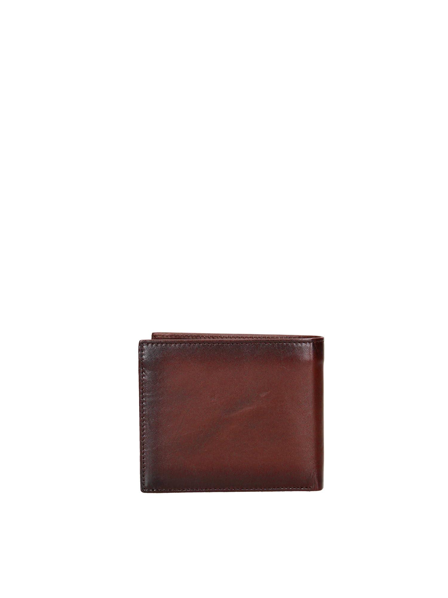MOMO Design Cartera Hombre Piel Auténtica Negro Compacta 12x9,7 cm Cognac