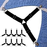 Fitted Sheet Clips, Bed Sheet Suspenders for Adjustable Beds, Bed Sheet Fasteners, 8 PCS Elastic Bed...
