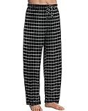 Hanes Men's ComfortSoft Cotton Printed Lounge Pants Black Plaid M Men's ComfortSoft Cotton Printed...