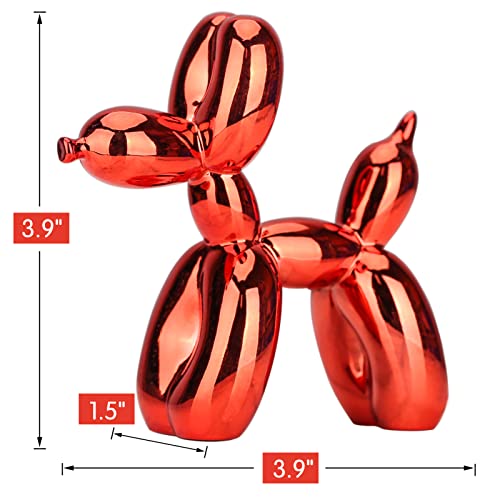 Orenm Shiny Balloon Dog Statue,Animal Dog Figurine,Resin Cute Plating Shiny Balloon Dog Sculpture,Modern Desktop Decoration Dog Statue Balloon Animal Art Sculpture(Gold,10X10Cm) #TOP7