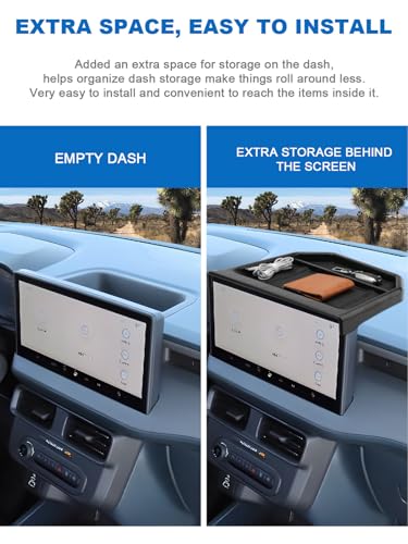 Image of CDEFG for 2026 Ford Maverick Dashboard Storage Tray - Behind Screen Organizer Box 13.2-Inch Screen Dash Tray for 2025 2026 Ford Maverick Truck Accessories