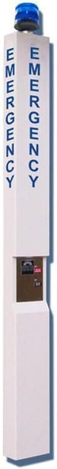 Alpha Communications TLV1 9-Foot Call Tower 120V/POE Cell - ADA Compliant; White Finish with Blue Strobe; Operates On Cellular Phone; 1-Call Pushbutton