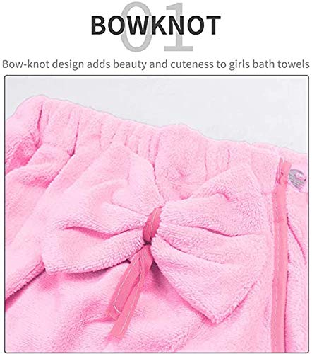 Verve Jelly Kids Girls Absorbent Microfiber Spa Bath Wrap Cover Up Towels Skirt Bowknot Sleeveless Tube Dress Robe - Image 4