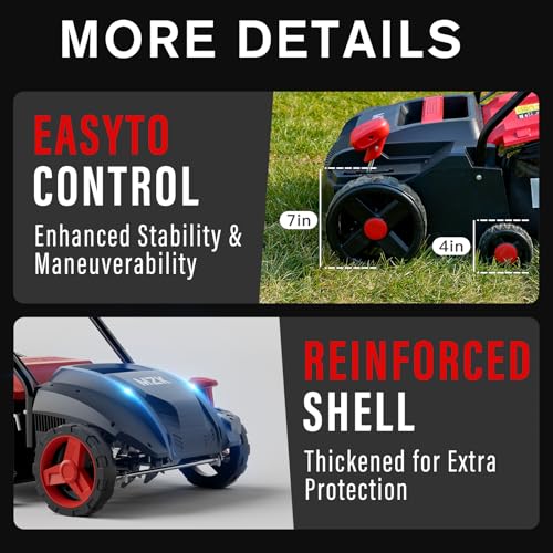 MZK 13-inch 13-Amp 2-in-1 Electric Dethatcher and Scarifier w/Removeable 4-Position Height Adjustment,Lawn dethatcher w/8-Gallon Thatch Collection Bag,Keep Lawn Health (RED) - Thumbnail 4