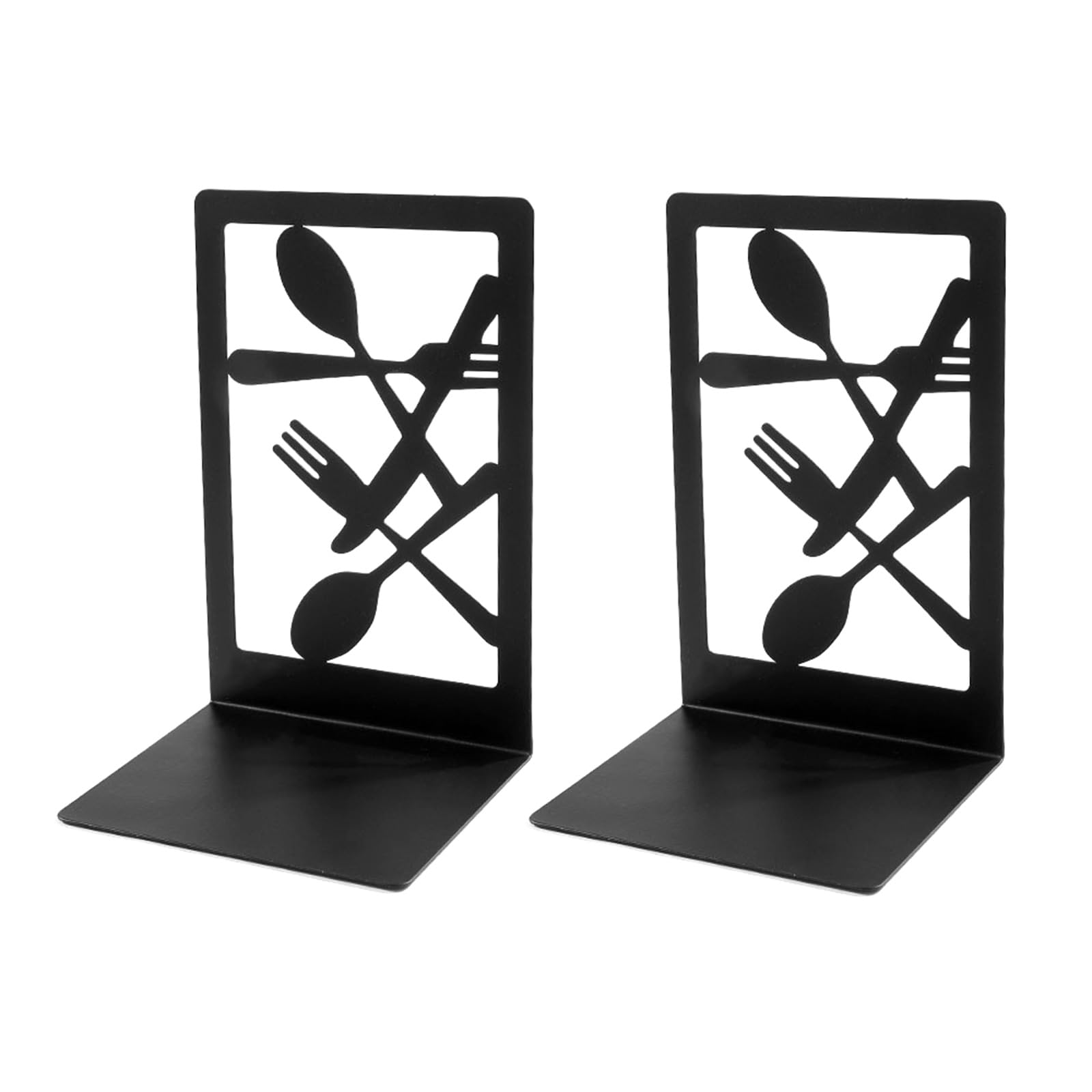 Metal Books Stand, Hollow Out Design Bookends Bookshelfs Holders Table Picture Album Holders for Displaying Desktop Bookends