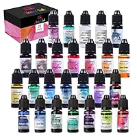LET’S RESIN Alkohol Tinte Set - 26 Farben Alcohol Ink zur Epoxidharz Malerei, Hochkonzentrierte Tinte auf Alkoholbasis, konzentrierte Epoxidharzfarbe Farbstoff für Harz Kunst, Malen - je 10 ml