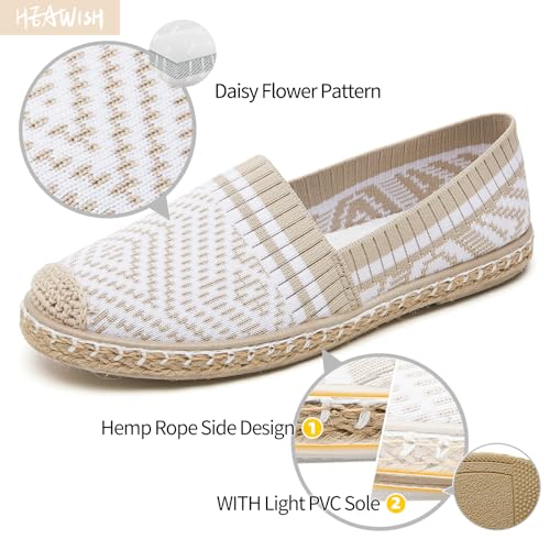 HEAWISH Ballet Flats for Women Loafer Slip on Shoes,Breathable Womens Shoes Dressy Casual Espadrilles for Women Rope Loafer Flats3