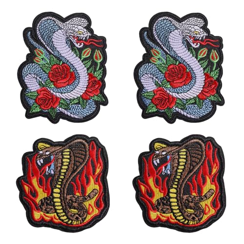 Patchs serpent et roses pour customiser un sac à dos ou un chapeau - 2