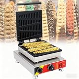 forplubossmmp Waffeleisen, Gewerbewaffeleisen, 1,6 Kw, Einstellbarer Thermostat (0–300 °C) Und Timer (1–5 Minuten), Waffeleisen Für Perfekte Waffeln, Waffelhörnchen Und Stroopwafels – Jedes Mal