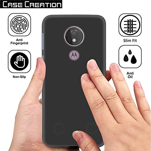Image of Case Creation for Moto G7 Power 2019 Back case, Motorola Moto G7 Power Slim Flexible Smart Look case with 360 Camera All Angle Protection (Pure Black)