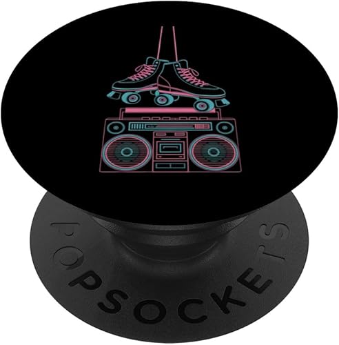 Retro Skater Vibes with Boombox PopSockets Adhesive PopGrip