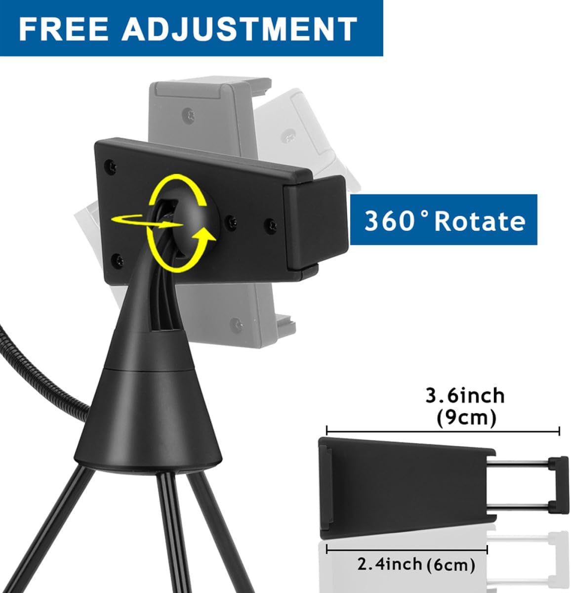 LED Fill Light with Tripod and Phone Holder for Video Recording and Selfie Photography, Portable LED Fill Lamp for Live Streaming and Photo Accessories