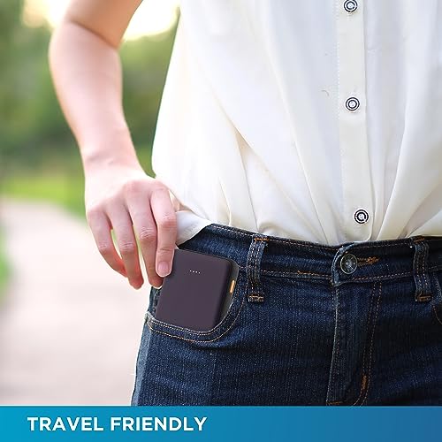 Image of URBN Power Bank 10,000mAh Ultra Slim | Dual Port Type C Input /Output | BIS Certified | 4-Layer Circuit Protection | 6-Month Replacement Warranty | Made in India | Free Type C Cable - Purple