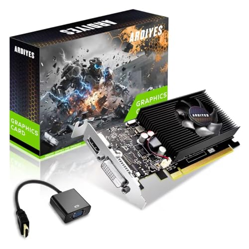 ARDIYES GT 1030 Low Profile Graphics Card 4GB DDR4 64-bit HDMI & DVI-D PCIe 3.0 x4 Small Form Factor (SFF) PC Build Multi-Monitor Office Work (No Gaming)
