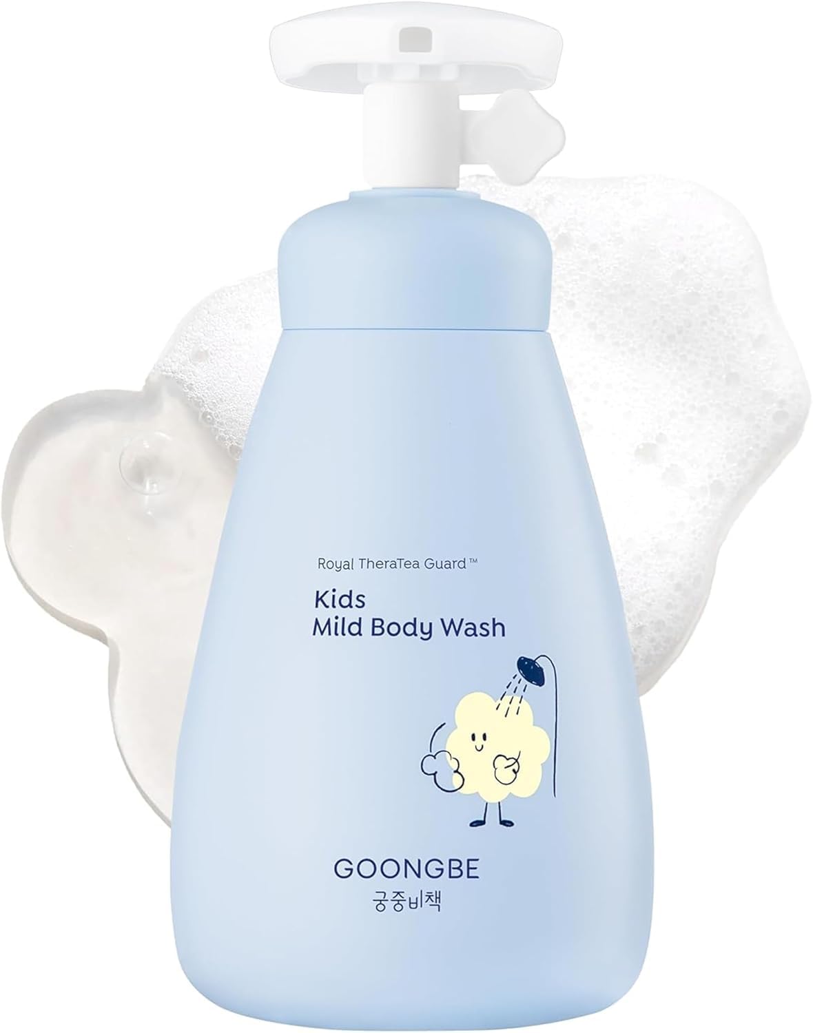 GOONGBE Gel de Baño Suave para Niños - Limpiador Corporal Coreano para Niños - Hidratante & Refrescante pH Bajo Espuma Suave con Pantenol y Aminoácidos - Fragancia Sin Alérgenos, 300ml