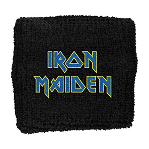 Iron Maiden Men's Logo (Flight 666) Athletic Wristband Black