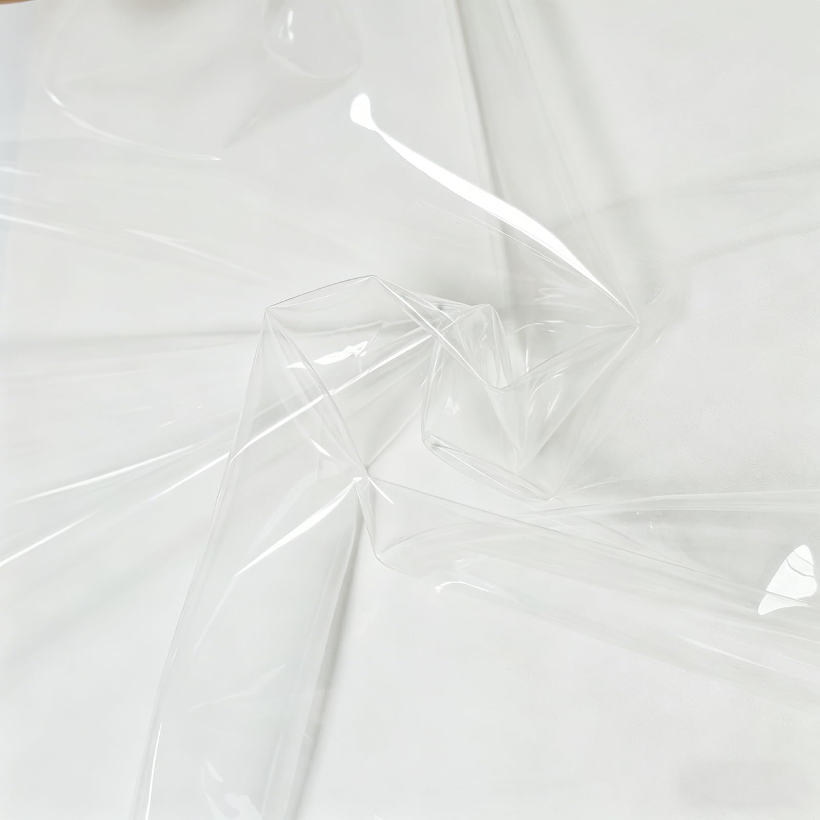 KELUBATU Clear TPU Fabric 100cm x 137cm - 0.3mm Transparent Waterproof Vinyl, Plastic Table Cloth Protector Sheet for DIY Table Cover, Raincoat, Craft Projects