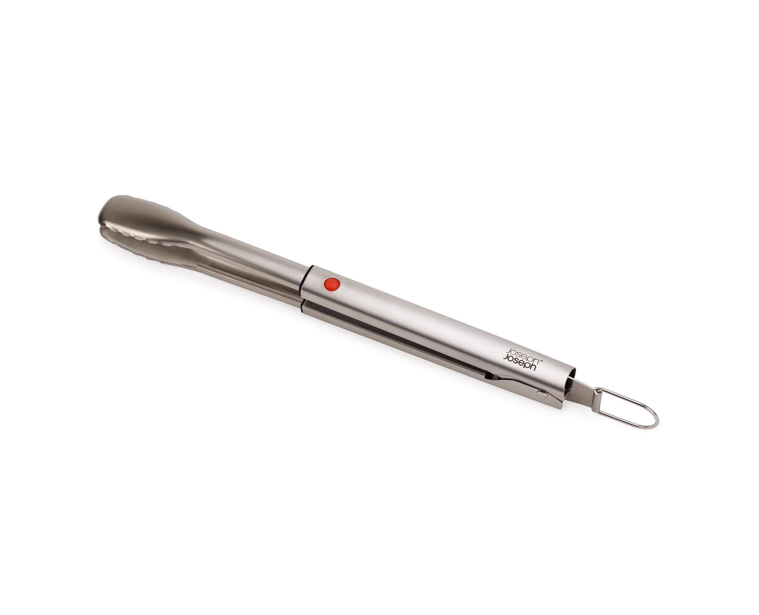 Joseph Joseph GrillOut Stainless Steel BBQ Tongs, Retractable for Compact Storage, Precision Grip, Easy to Clean, Hanging Loop