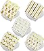 100 Gold Foil Cocktail Napkins | 5 Assorted Designs Folded 5 x 5 Inches Disposable Party Napkins Beverage Napkins | Bulk White Paper Napkins Are Perfect for Dinner, Wedding, Baby Shower, Bridal Shower