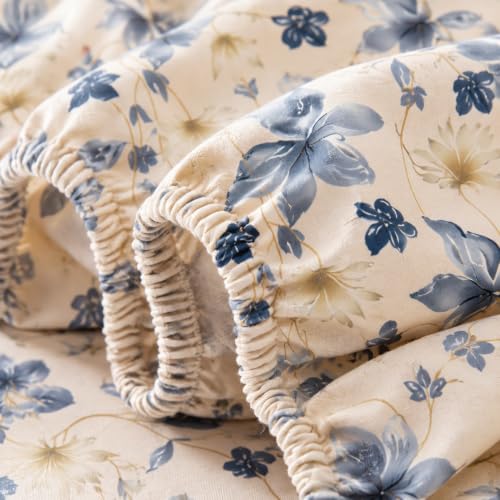 Image of VAS COLLECTIONS 240 TC Premium Double Bed Fitted Bedsheet, Soft Comfortable Stretchable Mattress Sheet with Elastic Fitted Corners, Durable Easy Care, 72 x 72 + 10 Inches (183x183+25 cm) - Pale Sand
