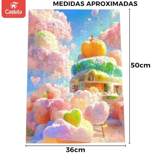 Quebra Cabeça de 500 Peças Casa Arco iris de Algodao Doce - Castela