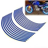 Ancho de la cinta: 8mm 16-18 pegatina \"Cinta Azul Borde de la rueda de la raya reflexivo Decal para el coche de la motocicleta bicicleta de la bici