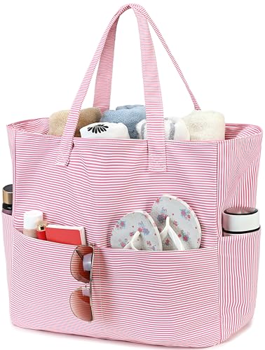 Image of LEDAOU Beach Bag Waterproof Sandproof Women Beach Tote Pool Bag with Zipper for Swim Gym Grocery Travel with Wet Pocket | Sandproof