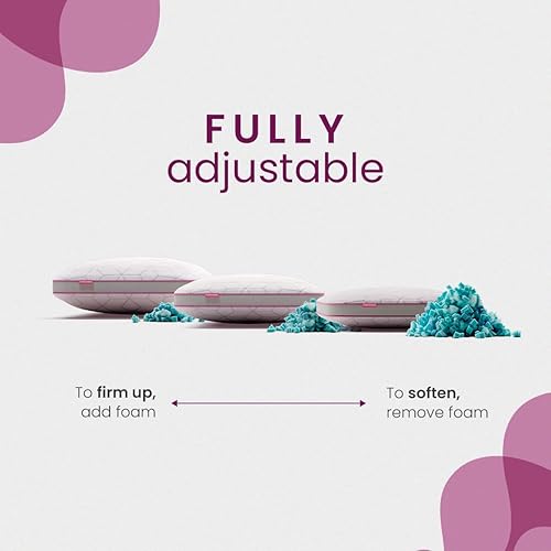 Miniatura 4 de IWS I WANNA SLEEP SnowTouch Almohada ajustable, soporte para el cuello, almohadas de cama tamaño Queen para dormir, espuma viscoelástica de corte