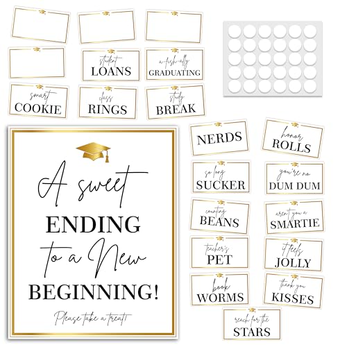 HandEasy 2026 Graduation Candy Buffet Set Includes 20 Pcs Snack Labels For Your 2026 Graduation Party Candy Bar And Dessert Decorating-A01